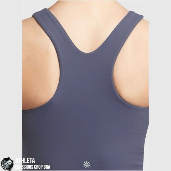 ATHLETA CONSCIOUS CROP A-C RACERBACK TANK BRA IN MEDIEVAL VIOLET RARE COLOR S, M - Picture 5 of 10